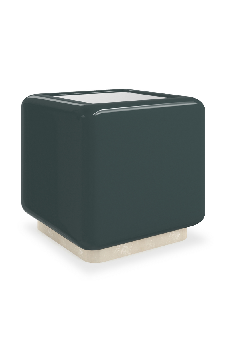 Table d’appoint cubique avec plateau miroir | Caracole Gelée | Meubleluxe.fr