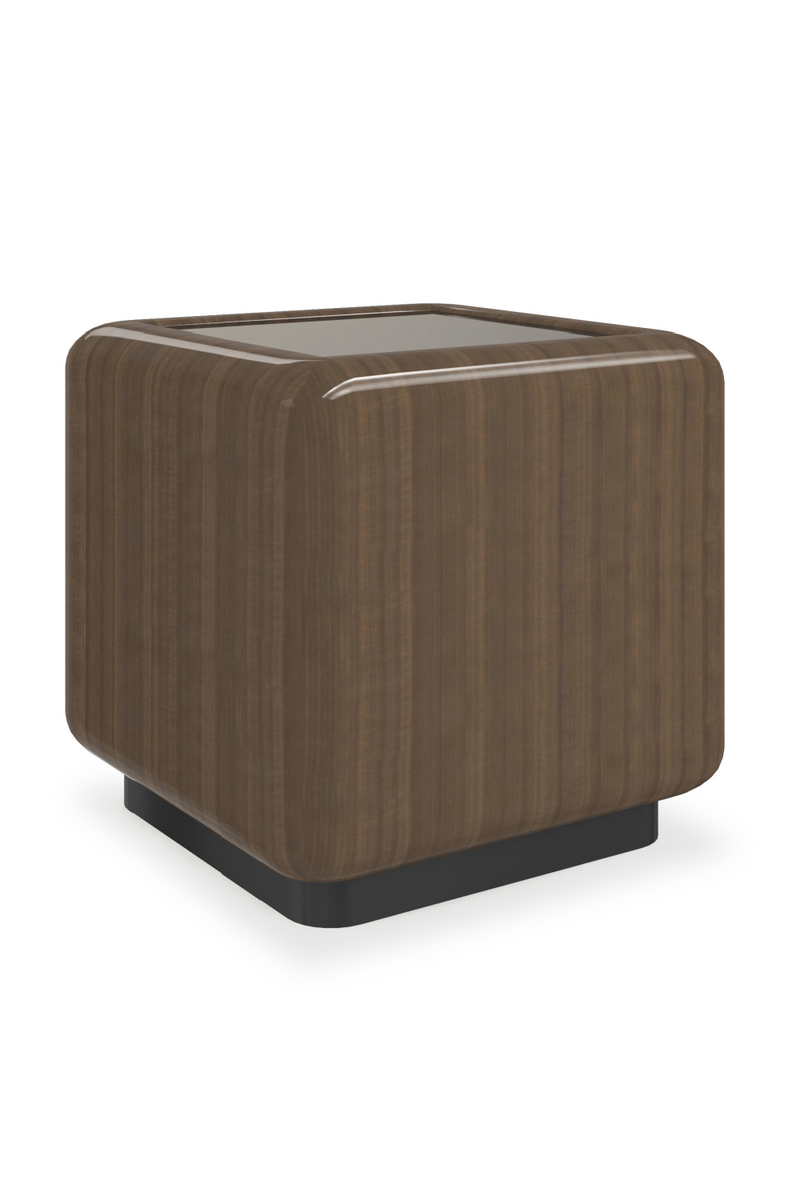Table d’appoint cubique avec plateau miroir | Caracole Gelée | Meubleluxe.fr