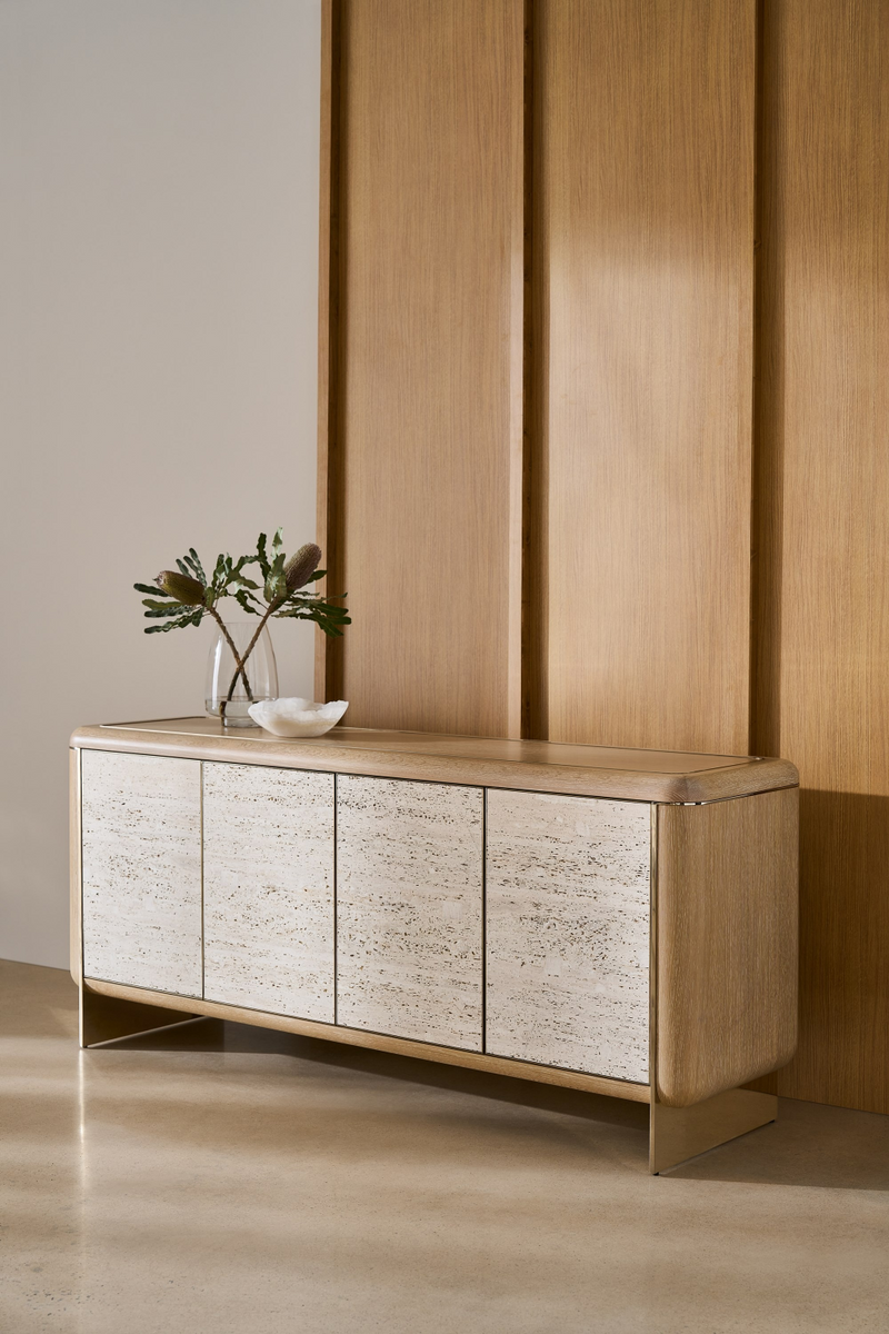 Buffet à 4 portes en travertin | Caracole Mojave