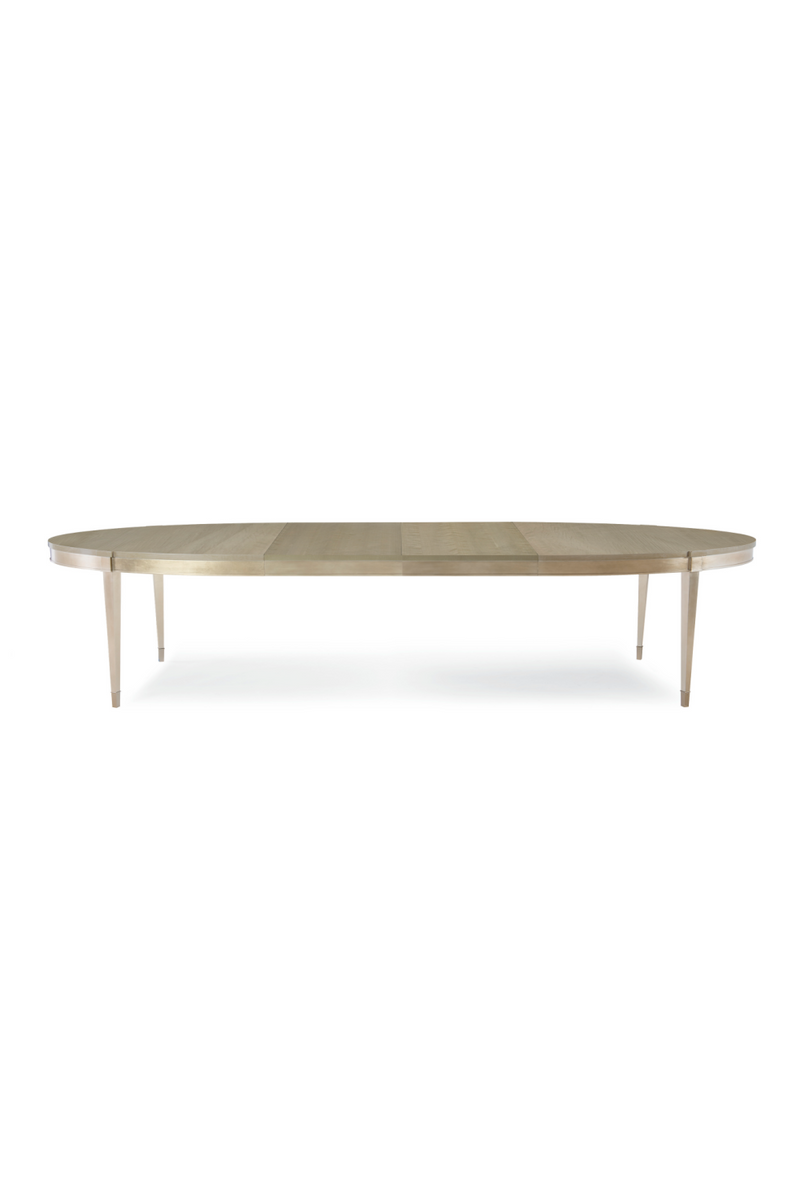 Table de salle à manger ovale en bois d'érable argenté | Caracole House | Meubleluxe.fr
