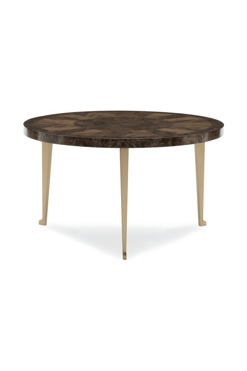 Table basse en chêne et laiton brillant | Caracole Bunch | Meubleluxe.fr