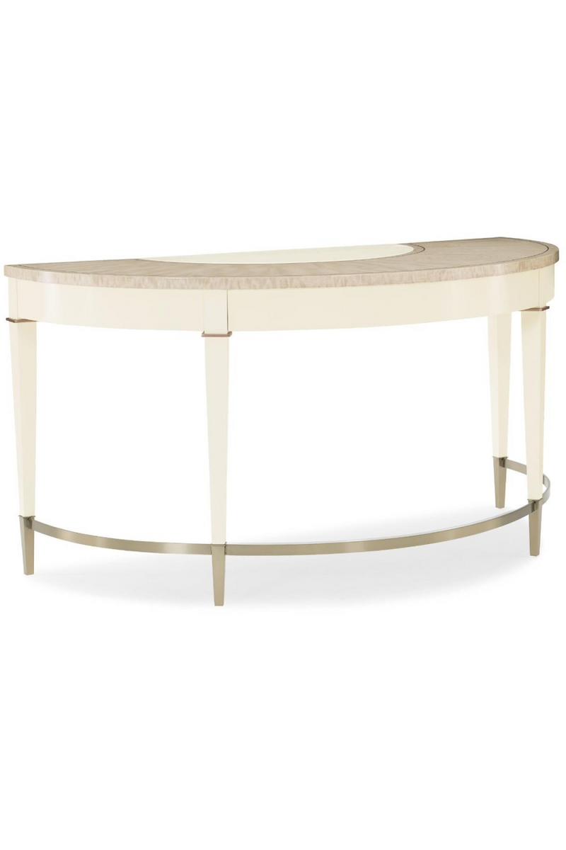 Bureau demi-circulaire en bois taupe | Caracole Half | Meubleluxe.fr