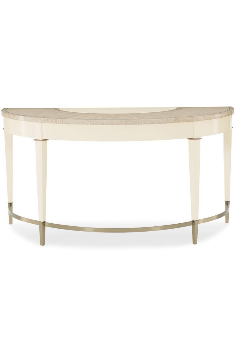 Bureau demi-circulaire en bois taupe | Caracole Half | Meubleluxe.fr