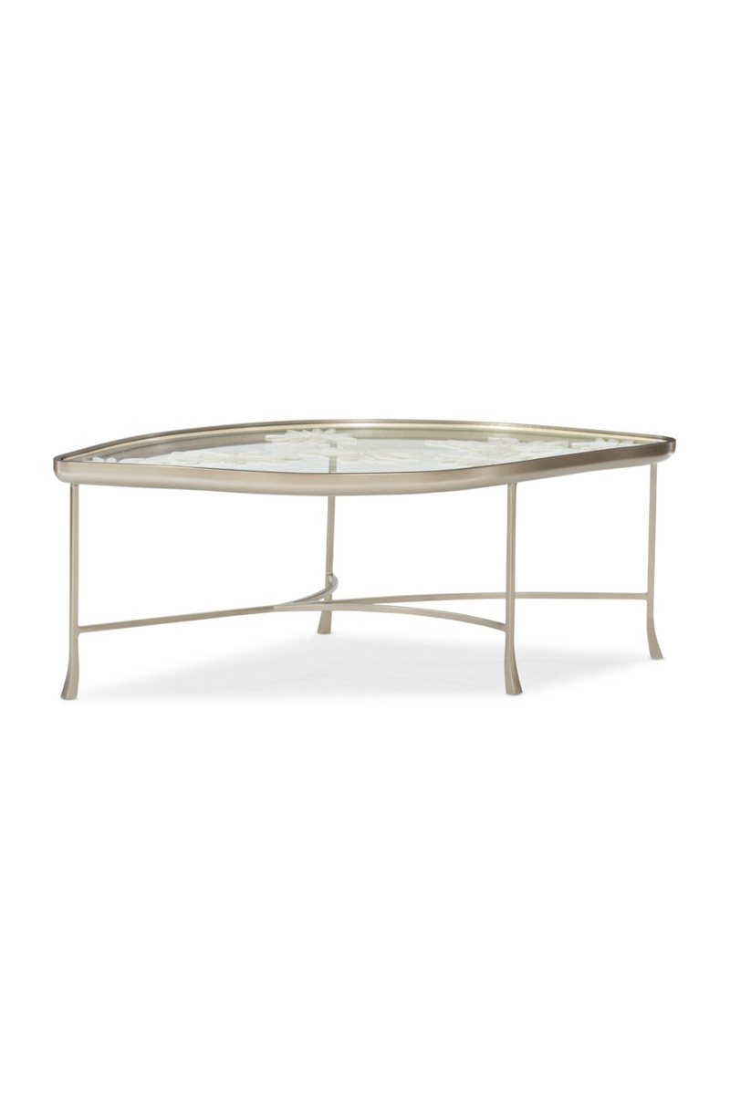 Table basse à motifs en verre | Caracole Leaf | Meubleluxe.fr