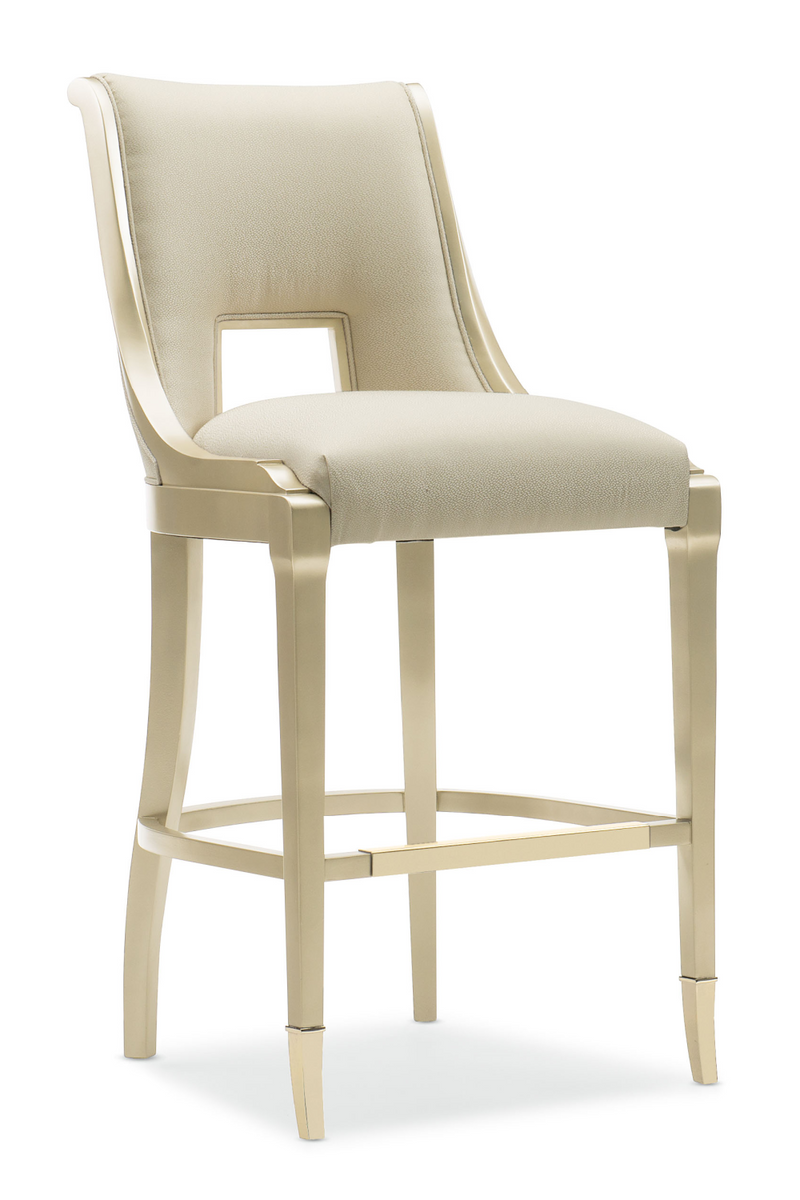 Tabouret de bar tapissé en crème | Caracole De Bon Goût | OROA.fr