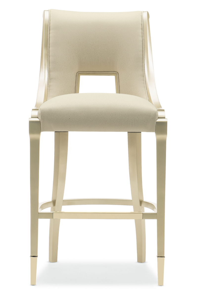 Tabouret de bar tapissé en crème | Caracole De Bon Goût | OROA.fr