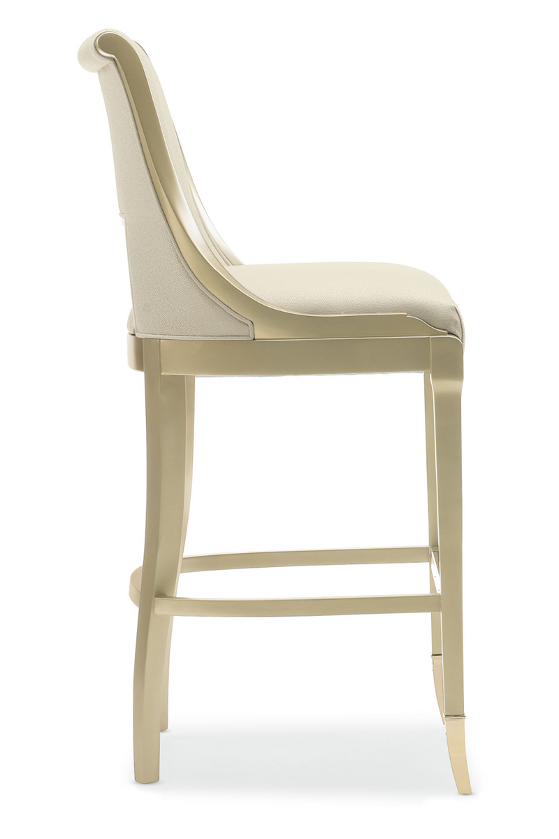 Tabouret de bar tapissé en crème | Caracole De Bon Goût | OROA.fr