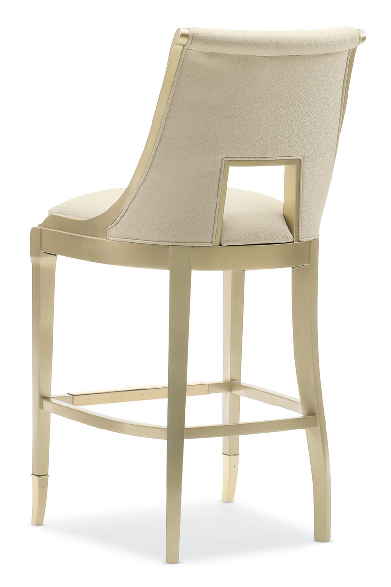 Tabouret de bar tapissé en crème | Caracole De Bon Goût | OROA.fr
