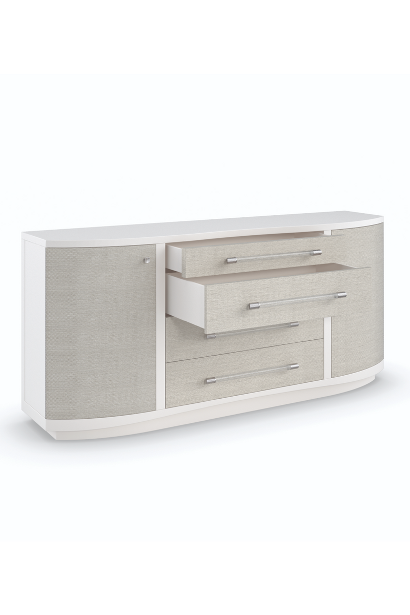 Commode en bois blanc nacré et doré | Caracole Clear