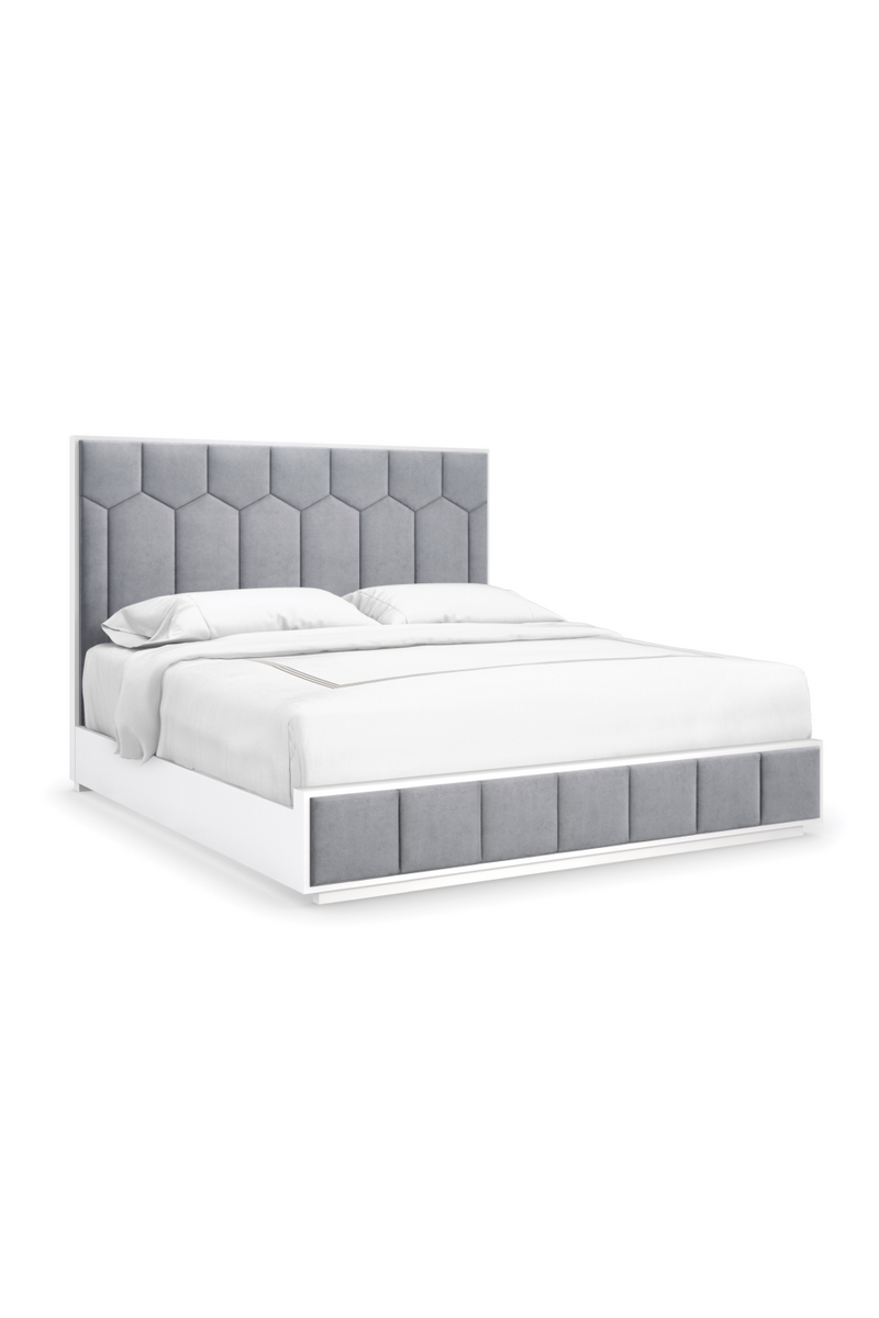 Lit California King gris en nid d'abeille tufté | Caracole Honey I'm Home | OROA.fr