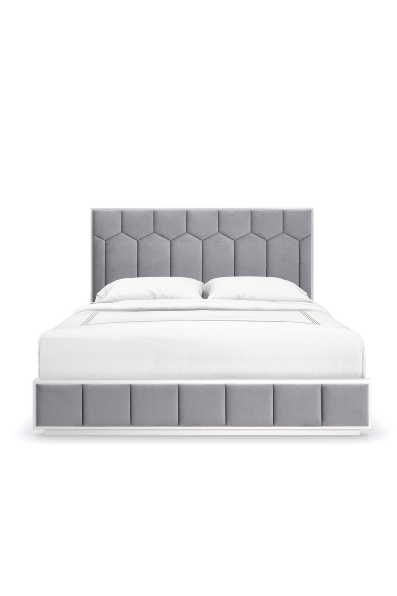Lit California King gris en nid d'abeille tufté | Caracole Honey I'm Home | OROA.fr