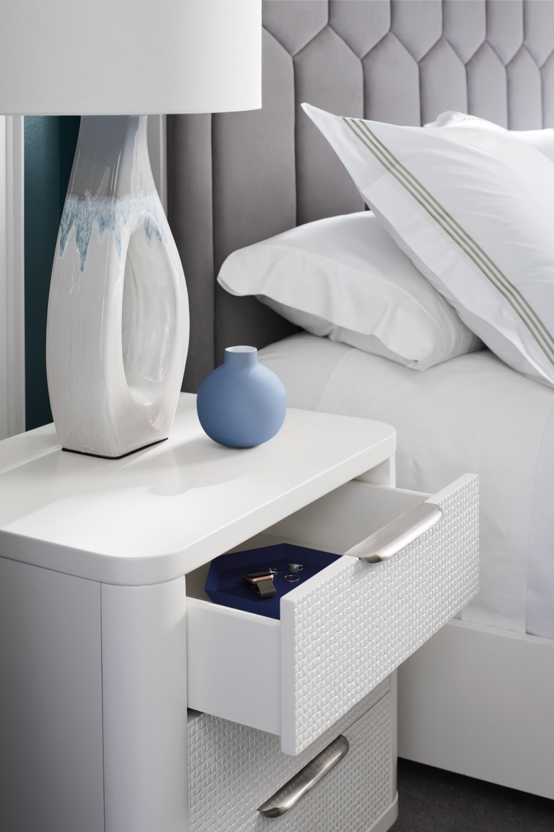 Lit California King gris en nid d'abeille tufté | Caracole Honey I'm Home | OROA.fr
