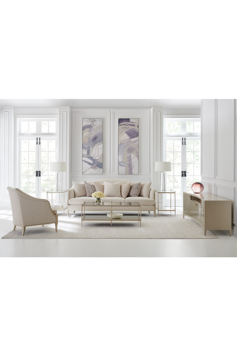 Meuble TV en bois d'érable taupe mat | Caracole Charm | Meubleluxe.fr