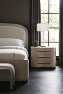 Banc en velours taupe I Caracole Traverse | Meubleluxe.fr