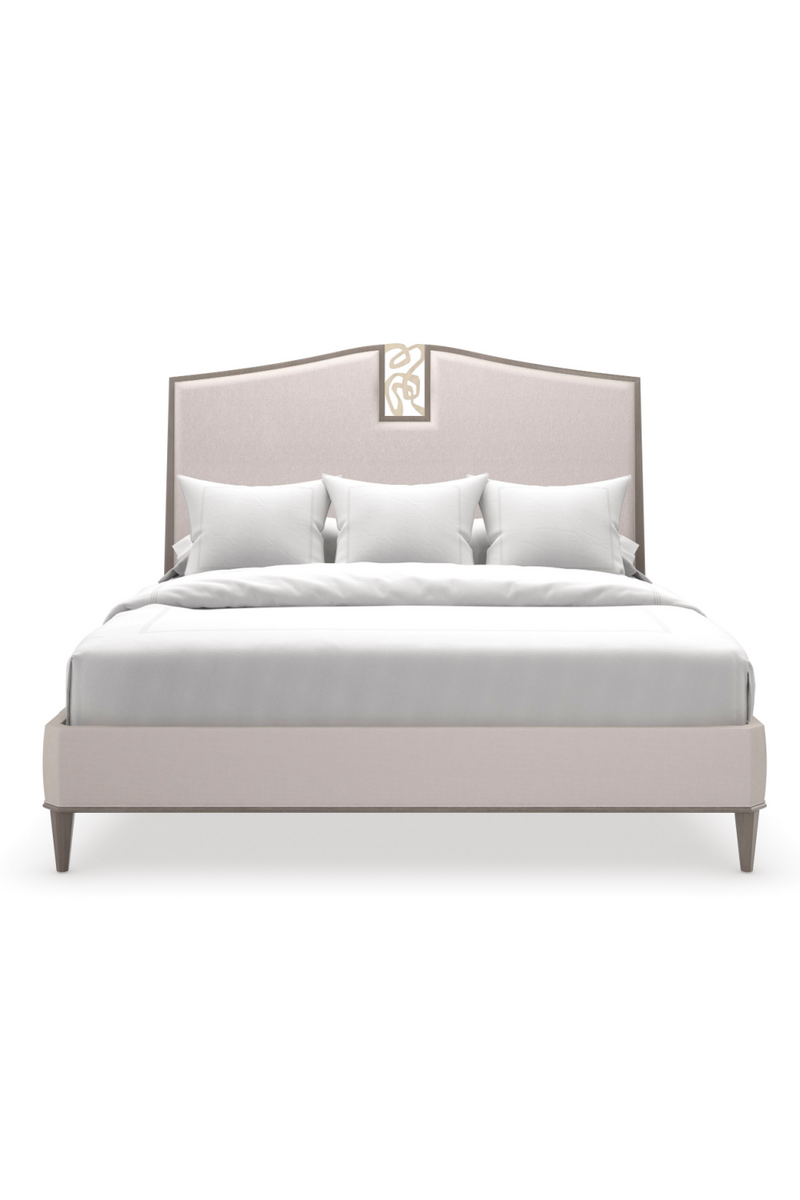 Lit Queen Moderne en Chenille Crème | Caracole Crescendo | Oroa.fr