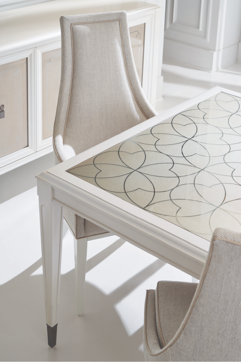 Buffet en bois crème et marbre blanc | Caracole Serve You | Meubleluxe.fr