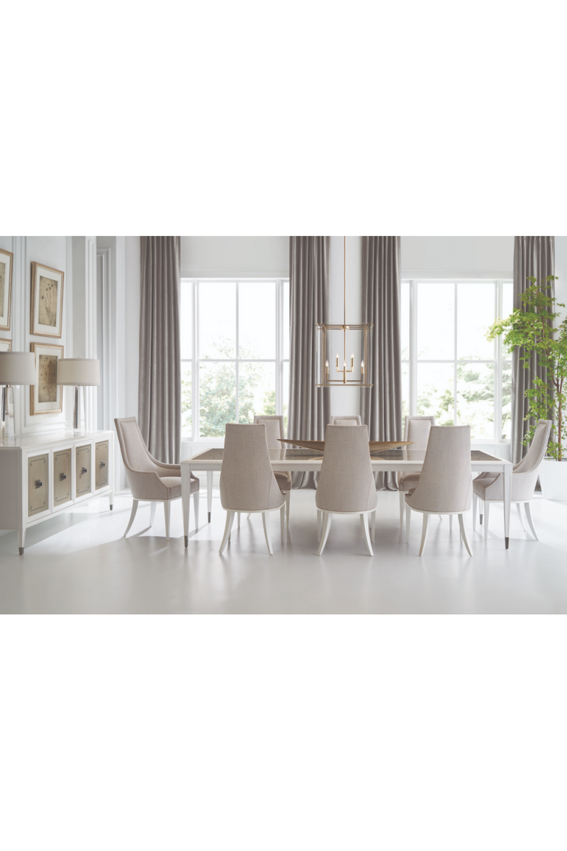 Buffet en bois crème et marbre blanc | Caracole Serve You | Meubleluxe.fr