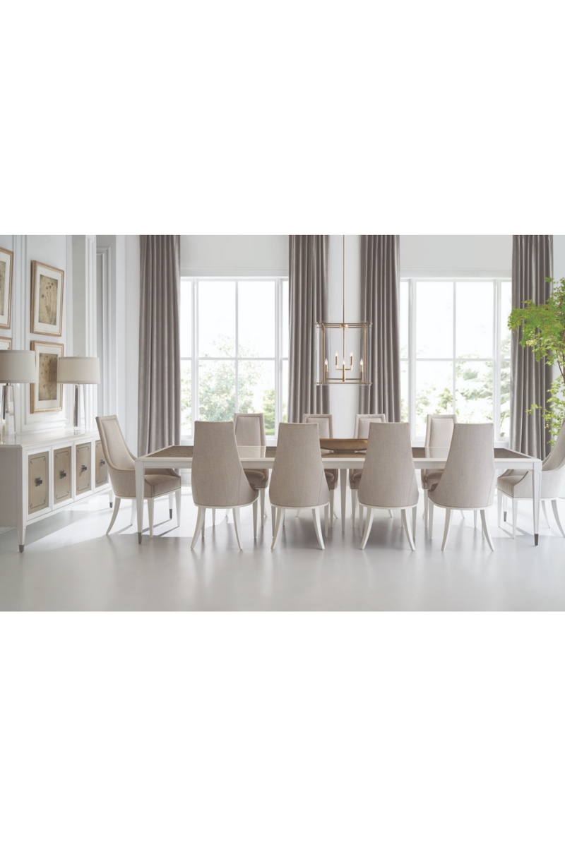 Buffet en bois crème et marbre blanc | Caracole Serve You | Meubleluxe.fr