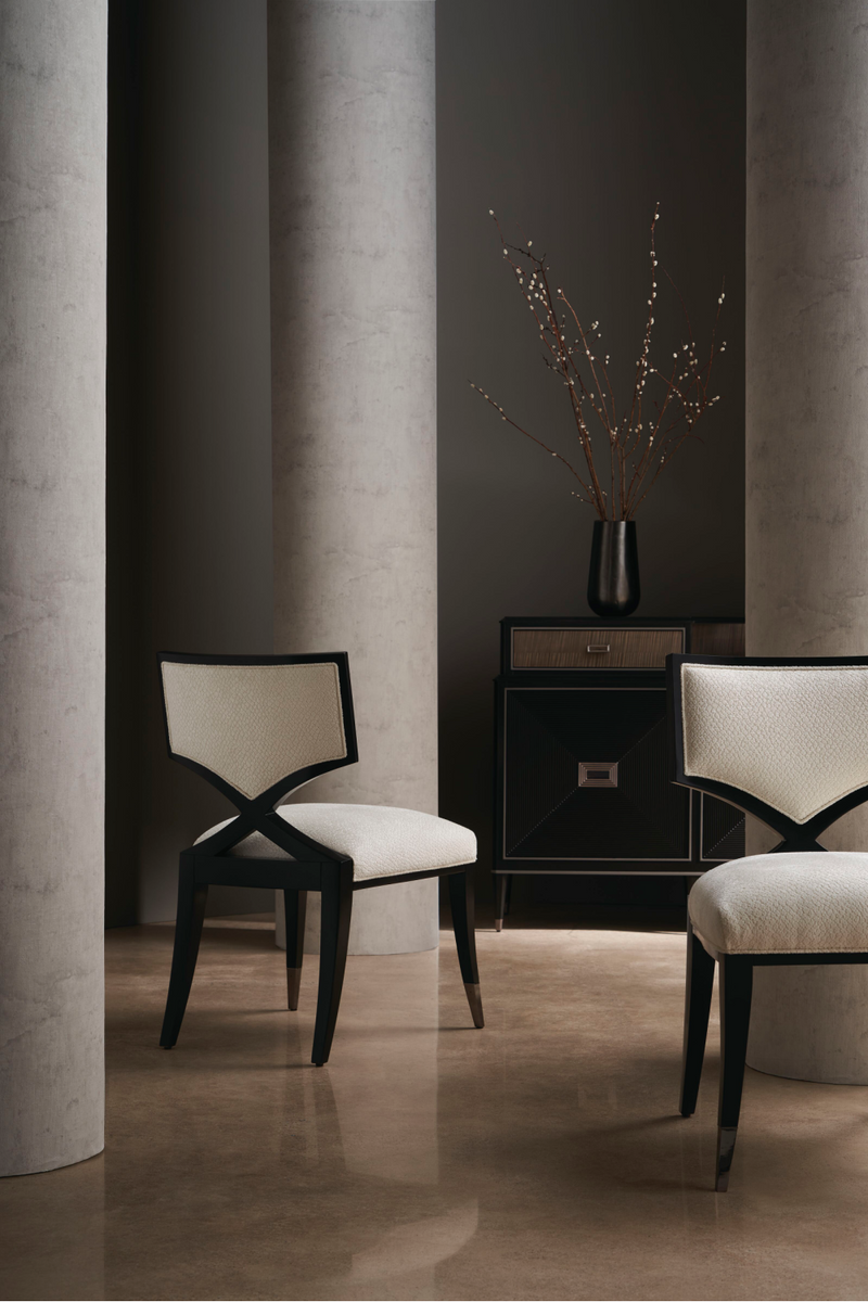 Chaises de salle à manger en chenille ivoire | Caracole First Chair | OROA.fr
