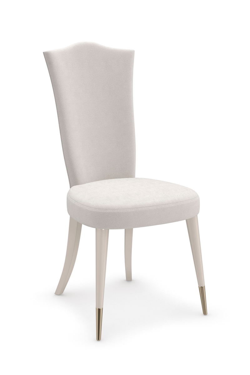 Chaise de salle à manger blanche à dossier en chameau | Caracole Cherub