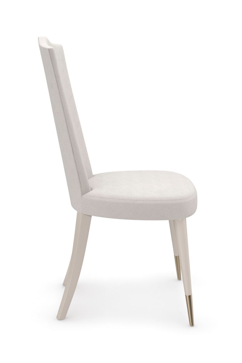 Chaise de salle à manger blanche à dossier en chameau | Caracole Cherub