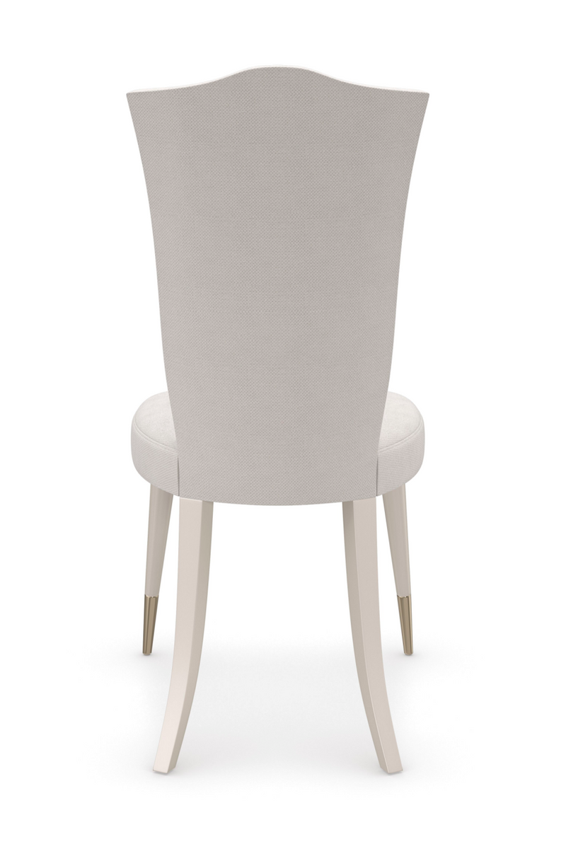 Chaise de salle à manger blanche à dossier en chameau | Caracole Cherub