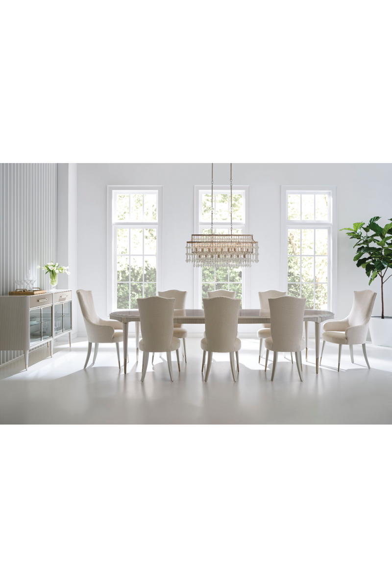 Chaise de salle à manger blanche à dossier en chameau | Caracole Cherub