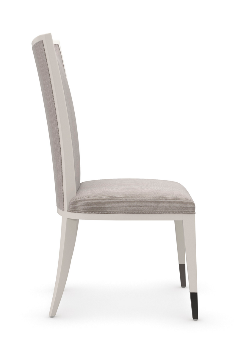 Chaise de Salle à Manger Moderne à Rayures Fines | Caracole Lady Grey | OROA.fr