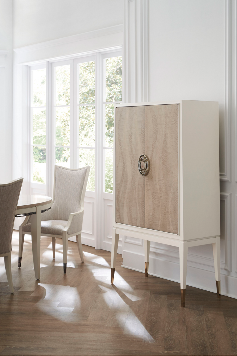Chaise de Salle à Manger Moderne à Rayures Fines | Caracole Lady Grey | OROA.fr