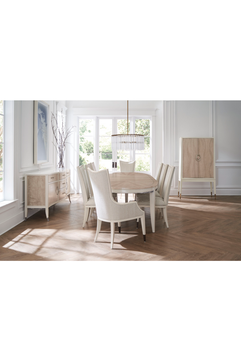 Chaise de Salle à Manger Moderne à Rayures Fines | Caracole Lady Grey | OROA.fr