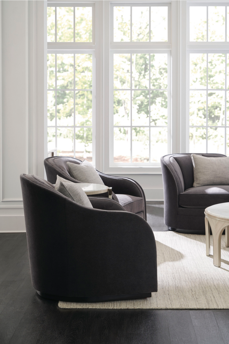 Table d'appoint en bois et marbre blanc | Caracole Oculus | Meubleluxe.fr