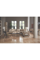 Table d'appoint en travertin et bronze | Caracole Quadrant | Meubleluxe.fr