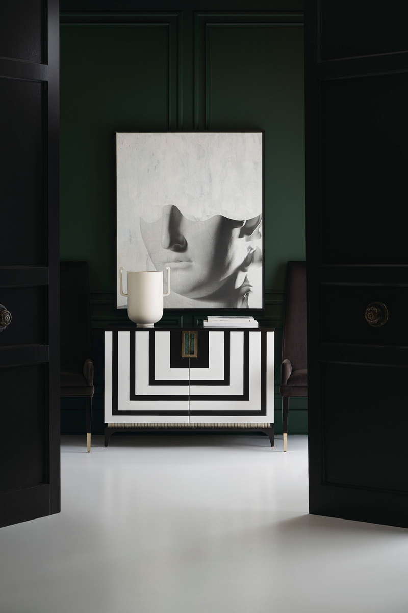 Buffet en bois blanc brillant et chocolat | Caracole Sufficient | OROA.fr