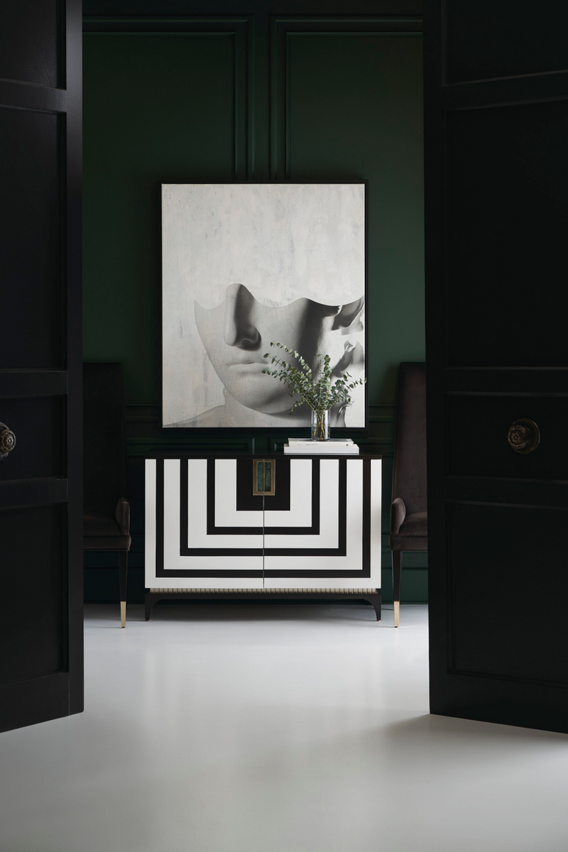 Buffet en bois blanc brillant et chocolat | Caracole Sufficient | OROA.fr