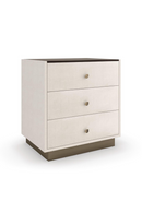 Table de chevet en galuchat crème et verre fumé | Caracole Illiad | OROA.fr