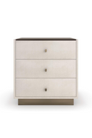 Table de chevet en galuchat crème et verre fumé | Caracole Illiad | OROA.fr