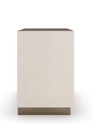 Table de chevet en galuchat crème et verre fumé | Caracole Illiad | OROA.fr