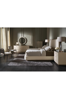 Table de chevet en galuchat crème et verre fumé | Caracole Illiad | OROA.fr