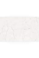 Table de chevet en marbre blanc et acier brossé | Caracole Marbleous | Meubleluxe.fr