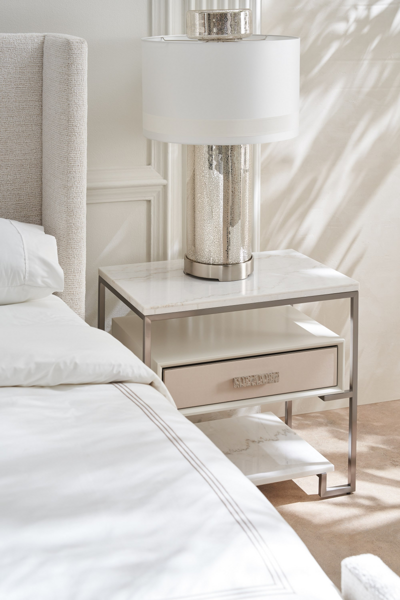 Lit queen moderne blanc | Caracole Shelter Me | OROA.fr