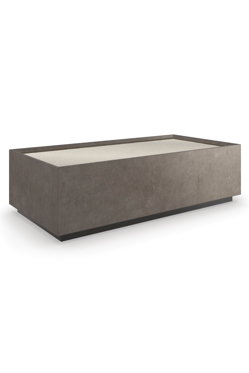 Table basse rectangulaire en verre et bois moka | Caracole Dark Matter | Meubleluxe.fr