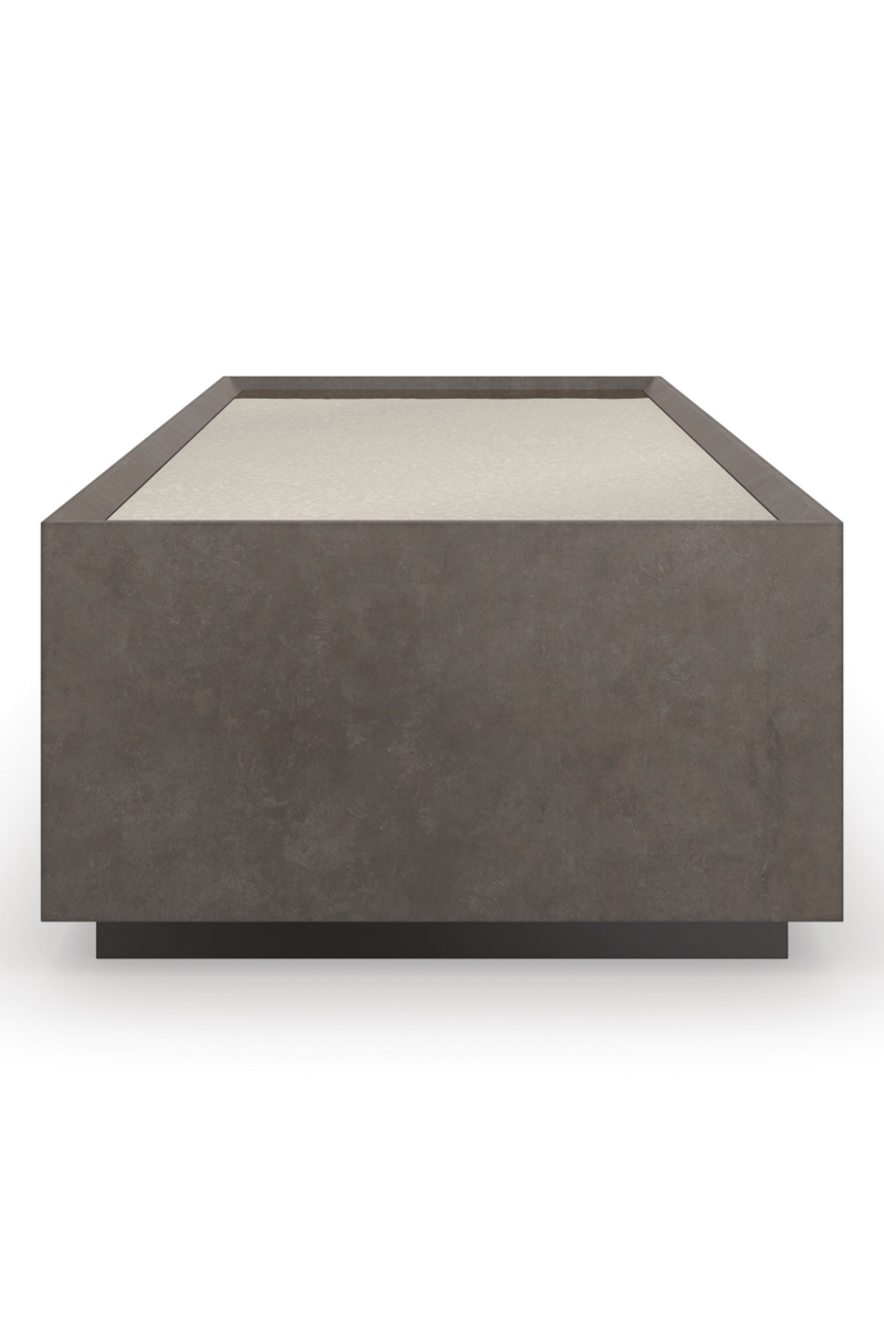 Table basse rectangulaire en verre et bois moka | Caracole Dark Matter | Meubleluxe.fr