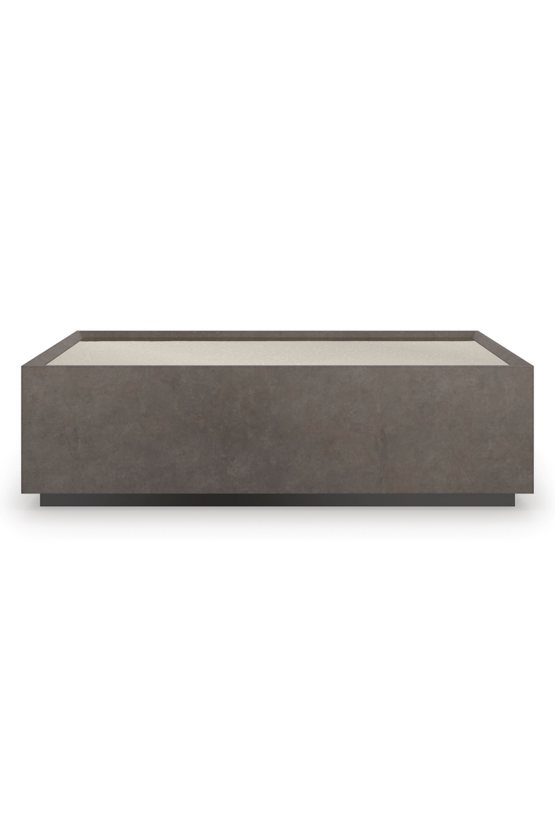 Table basse rectangulaire en verre et bois moka | Caracole Dark Matter | Meubleluxe.fr