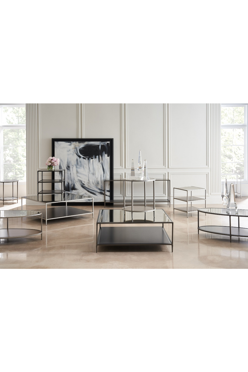 Table basse ovale en verre et métal | Caracole Shimmer