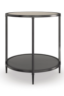 Table d'appoint ronde en verre et métal | Caracole Smoulder | Meubleluxe.fr