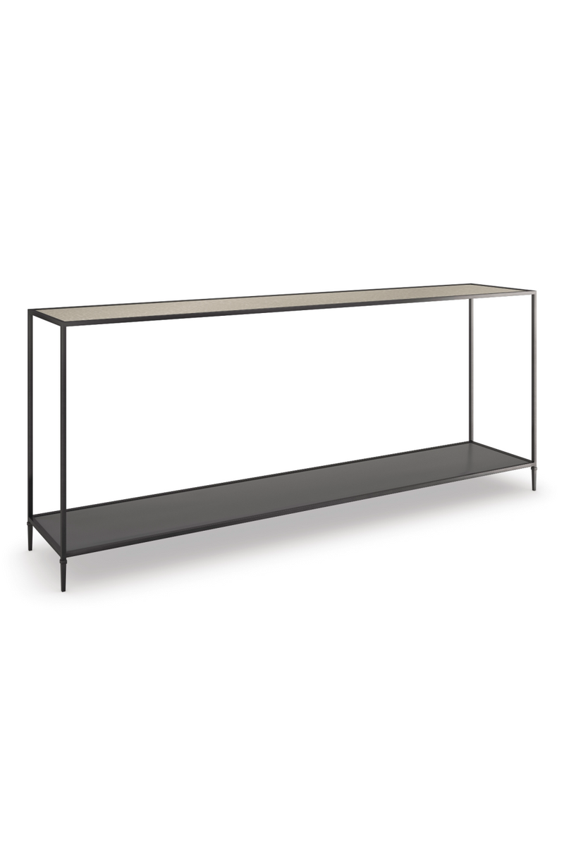 Console rectangulaire en verre et et bronze brossé | Caracole Smoulder | Meubleluxe.fr