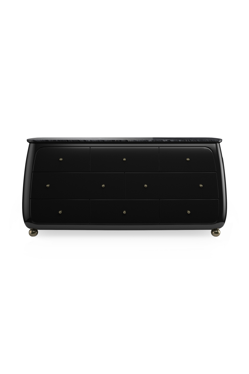 Commode noire courbee a 8 tiroirs | Caracole Cabochon | OROA.fr