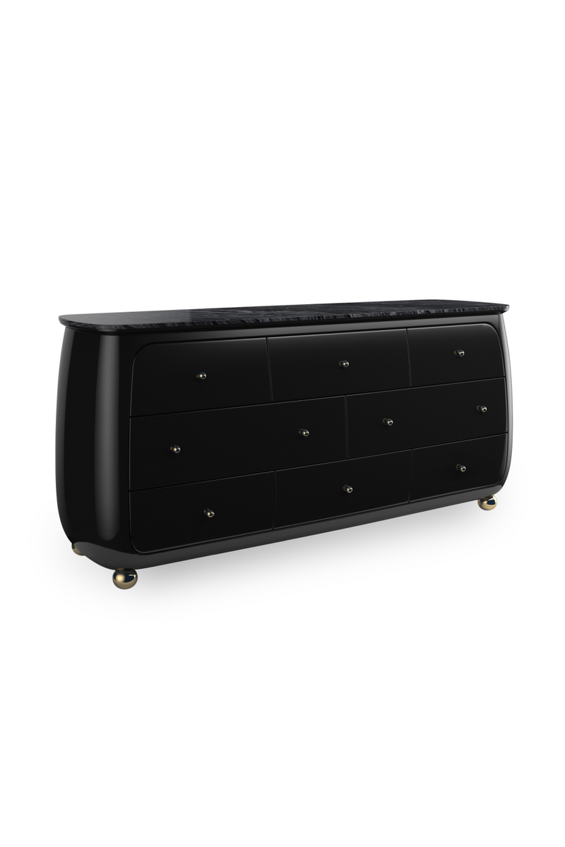 Commode noire courbee a 8 tiroirs | Caracole Cabochon | OROA.fr