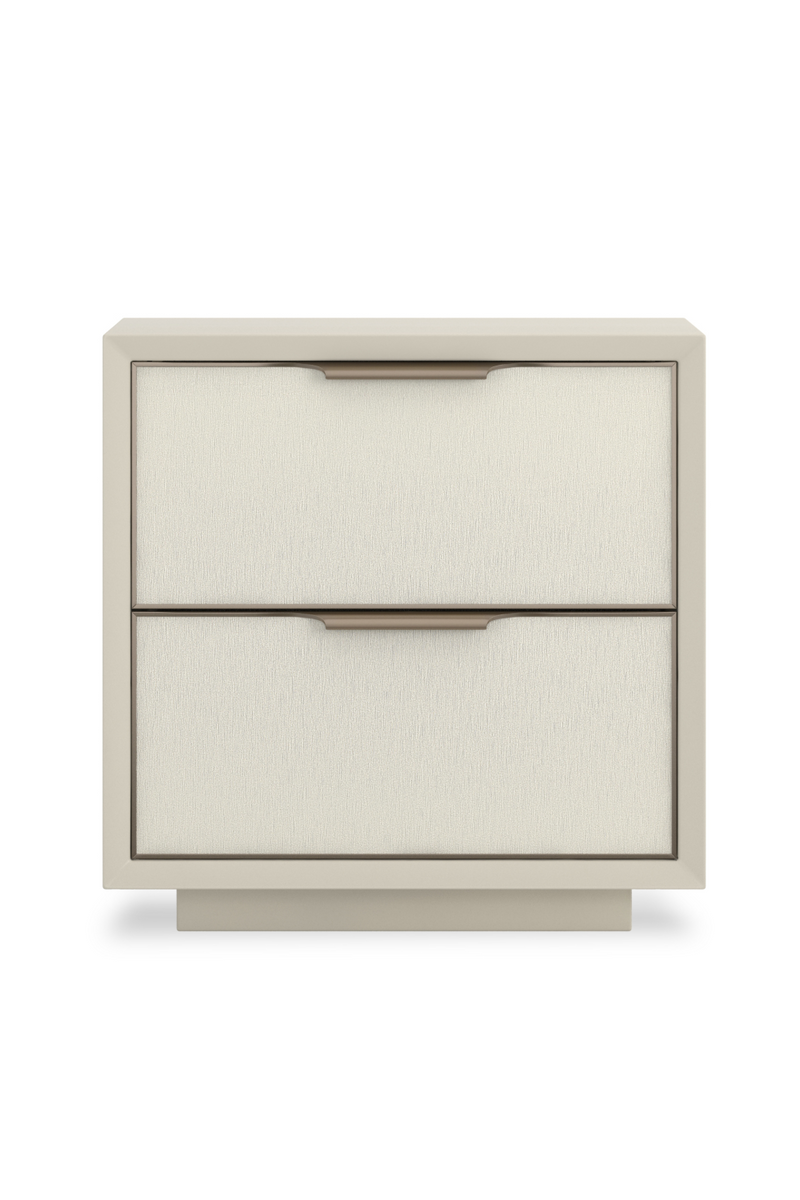 Table de chevet en vinyle blanc à 2 tiroirs | Caracole Double Wrap | OROA.fr