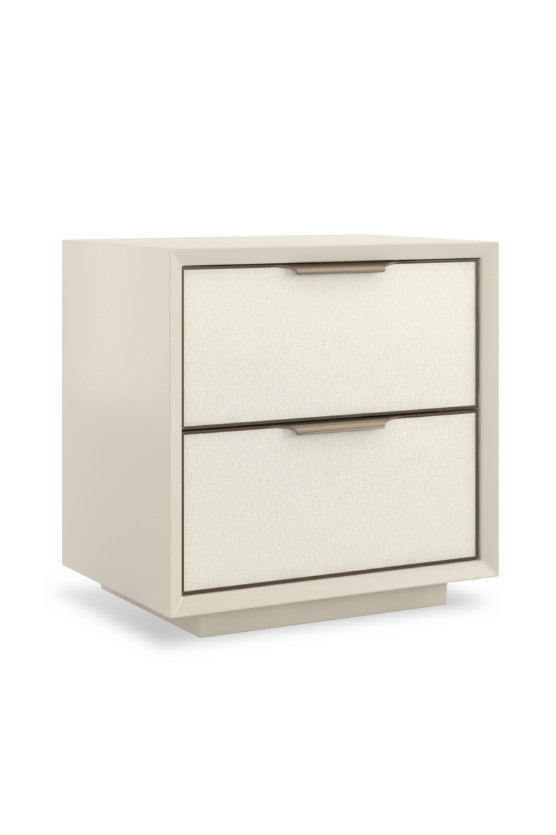 Table de chevet en vinyle blanc à 2 tiroirs | Caracole Double Wrap | OROA.fr